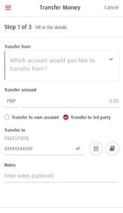 How to create BPI QR Code and How to transfer money at BPI Online via QR Code - Choose your account and amount