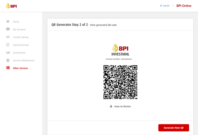How to transfer money at BPI Online via QR Code - INVESTMNL