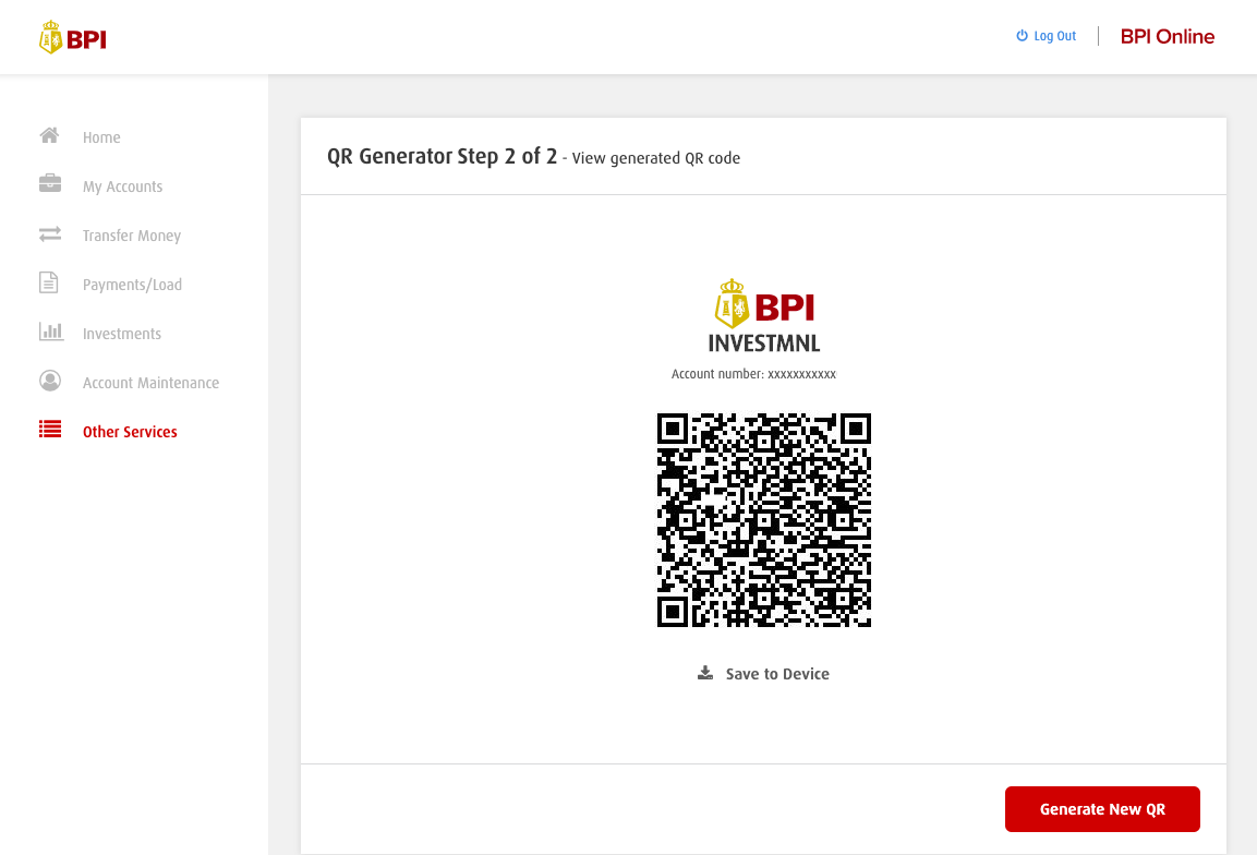 How to create BPI QR Code and How to transfer money at BPI Online via QR Code - Save QR Code